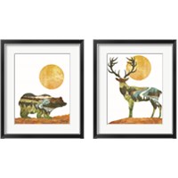 Framed 'Forest Deer & Bear 2 Piece Framed Art Print Set' border=