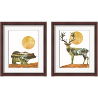 Framed 'Forest Deer & Bear 2 Piece Framed Art Print Set' border=