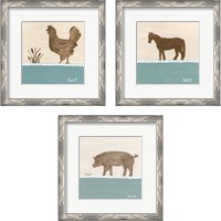 Framed 'Out to Pasture 3 Piece Framed Art Print Set' border=