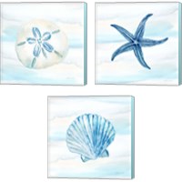 Framed 'Great Blue Sea 3 Piece Canvas Print Set' border=