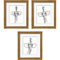 Framed 'Little Peacocky 3 Piece Framed Art Print Set' border=