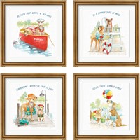 Framed 'Summer Fun 4 Piece Framed Art Print Set' border=