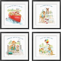 Framed 'Summer Fun 4 Piece Framed Art Print Set' border=