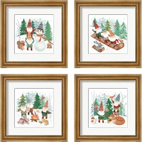 Framed 'Woodland Gnomes 4 Piece Framed Art Print Set' border=