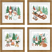 Framed 'Woodland Gnomes 4 Piece Framed Art Print Set' border=