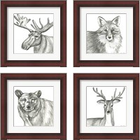 Framed 'Pencil Forest 4 Piece Framed Art Print Set' border=