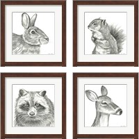 Framed 'Pencil Forest 4 Piece Framed Art Print Set' border=