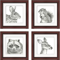 Framed 'Pencil Forest 4 Piece Framed Art Print Set' border=