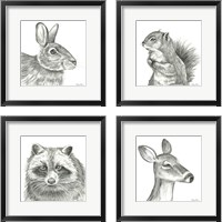 Framed 'Pencil Forest 4 Piece Framed Art Print Set' border=