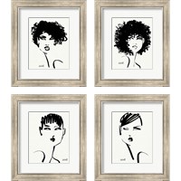 Framed 'Brush Portrait 4 Piece Framed Art Print Set' border=