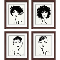 Framed 'Brush Portrait 4 Piece Framed Art Print Set' border=