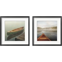 Framed 'Calm Waters Canoe 2 Piece Framed Art Print Set' border=