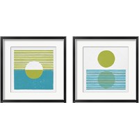 Framed 'Reflection Green 2 Piece Framed Art Print Set' border=