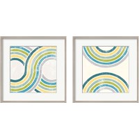 Framed 'Over the Rainbow Green 2 Piece Framed Art Print Set' border=