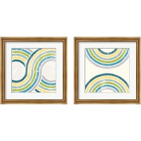 Framed 'Over the Rainbow Green 2 Piece Framed Art Print Set' border=