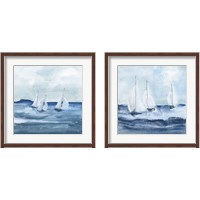 Framed 'Sailboats  2 Piece Framed Art Print Set' border=