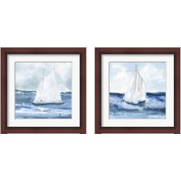 Framed 'Sailboats  2 Piece Framed Art Print Set' border=