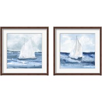 Framed 'Sailboats  2 Piece Framed Art Print Set' border=