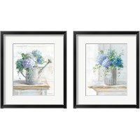 Framed 'Morning Hydrangeas 2 Piece Framed Art Print Set' border=