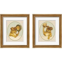 Framed 'Dog with Ha 2 Piece Framed Art Print Set' border=