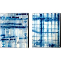 Framed 'Indigo Stripes 2 Piece Canvas Print Set' border=