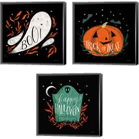 Framed 'Cute Halloween 3 Piece Canvas Print Set' border=