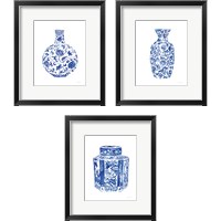 Framed 'Chinoiserie Vase 3 Piece Framed Art Print Set' border=