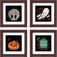 Framed 'Cute Halloween 4 Piece Framed Art Print Set' border=