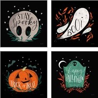 Framed 'Cute Halloween 4 Piece Art Print Set' border=