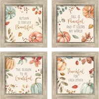 Framed 'Autumn Feel 4 Piece Framed Art Print Set' border=