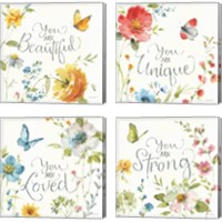 Framed 'Shine Bright 4 Piece Canvas Print Set' border=