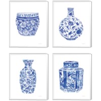 Framed 'Chinoiserie Vase 4 Piece Canvas Print Set' border=