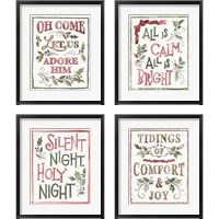 Framed 'Soft Season 4 Piece Framed Art Print Set' border=