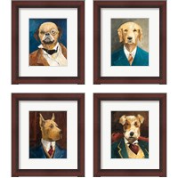 Framed 'Whimsical Dog 4 Piece Framed Art Print Set' border=