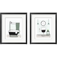 Framed 'Sage Bath 2 Piece Framed Art Print Set' border=