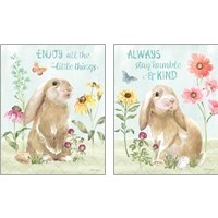 Framed 'Sweet Bunnies 2 Piece Art Print Set' border=