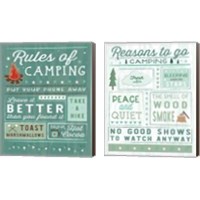 Framed 'Comfy Camping 2 Piece Canvas Print Set' border=