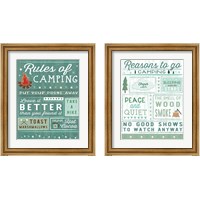 Framed 'Comfy Camping 2 Piece Framed Art Print Set' border=