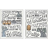 Framed 'Adventurous  2 Piece Art Print Set' border=