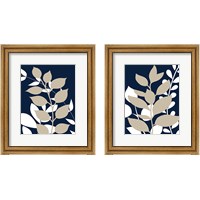 Framed 'Navy FoliageSeries 2 Piece Framed Art Print Set' border=