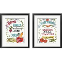 Framed 'Veggie Market  2 Piece Framed Art Print Set' border=