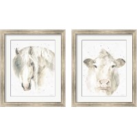 Framed 'Farm Friends v2 Neutral 2 Piece Framed Art Print Set' border=