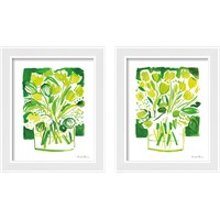 Framed 'Lemon Green Tulips 2 Piece Framed Art Print Set' border=