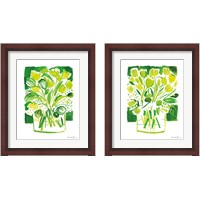 Framed 'Lemon Green Tulips 2 Piece Framed Art Print Set' border=