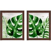 Framed 'Banana Leaf 2 Piece Framed Art Print Set' border=