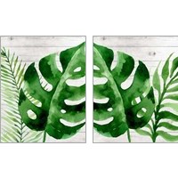 Framed 'Banana Leaf 2 Piece Art Print Set' border=