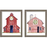 Framed 'Life on the Farm Barn Element 2 Piece Framed Art Print Set' border=