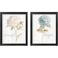 Framed 'Garden Flower on Wood 2 Piece Framed Art Print Set' border=