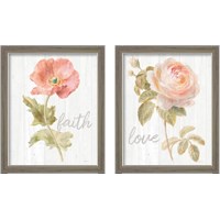 Framed 'Garden Flower on Wood 2 Piece Framed Art Print Set' border=