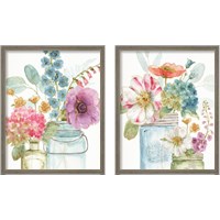 Framed 'Rainbow Seeds Flowers 2 Piece Framed Art Print Set' border=